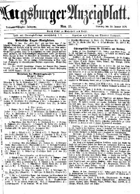 Augsburger Anzeigeblatt Dienstag 20. Januar 1874