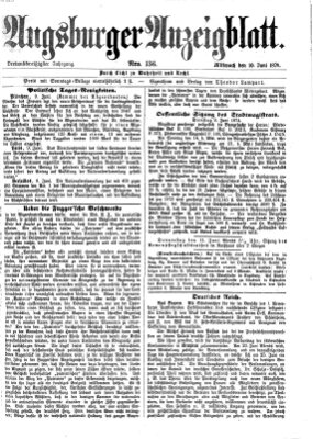 Augsburger Anzeigeblatt Mittwoch 10. Juni 1874