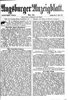 Augsburger Anzeigeblatt Freitag 3. Juli 1874
