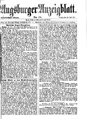 Augsburger Anzeigeblatt Freitag 24. Juli 1874