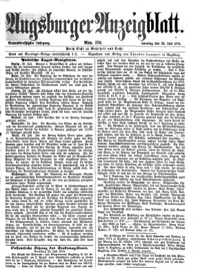 Augsburger Anzeigeblatt Sonntag 26. Juli 1874