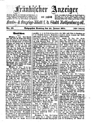 Fränkischer Anzeiger Samstag 24. Januar 1874