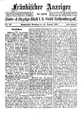 Fränkischer Anzeiger Samstag 31. Januar 1874