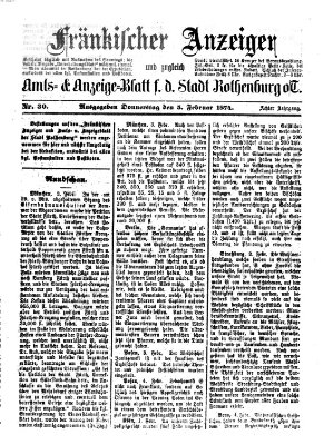 Fränkischer Anzeiger Donnerstag 5. Februar 1874