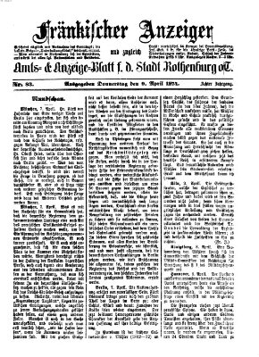 Fränkischer Anzeiger Donnerstag 9. April 1874