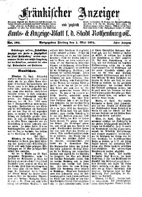Fränkischer Anzeiger Freitag 1. Mai 1874