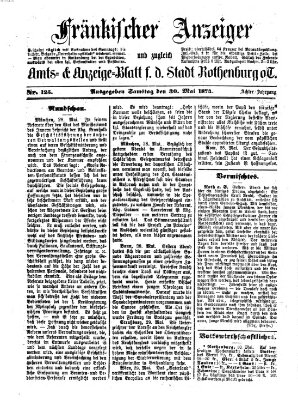 Fränkischer Anzeiger Samstag 30. Mai 1874