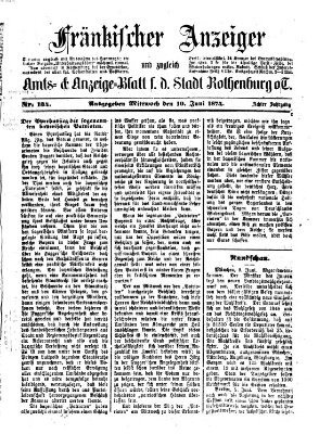 Fränkischer Anzeiger Mittwoch 10. Juni 1874