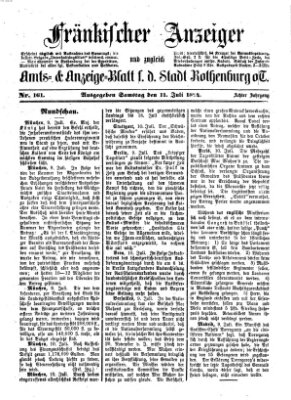 Fränkischer Anzeiger Samstag 11. Juli 1874