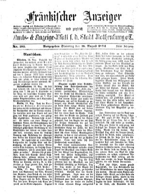 Fränkischer Anzeiger Dienstag 18. August 1874