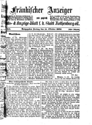 Fränkischer Anzeiger Freitag 16. Oktober 1874