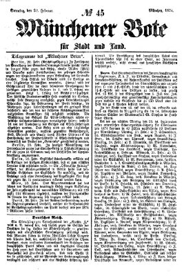 Münchener Bote für Stadt und Land Sonntag 22. Februar 1874