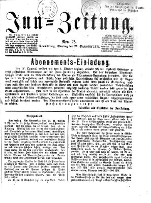 Inn-Zeitung Sonntag 27. September 1874