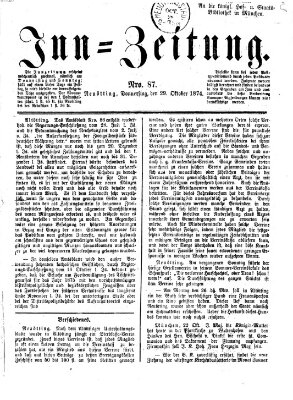 Inn-Zeitung Donnerstag 29. Oktober 1874