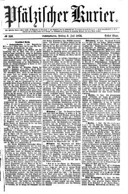 Pfälzischer Kurier Freitag 3. Juli 1874
