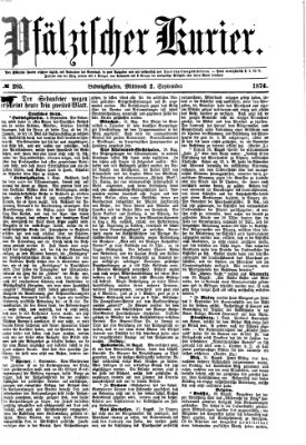 Pfälzischer Kurier Mittwoch 2. September 1874