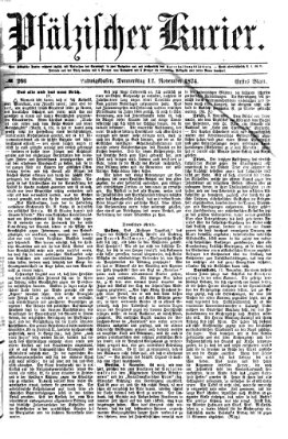 Pfälzischer Kurier Donnerstag 12. November 1874