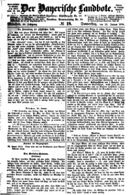 Der Bayerische Landbote Donnerstag 22. Januar 1874
