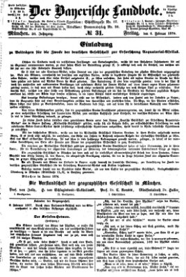Der Bayerische Landbote Freitag 6. Februar 1874