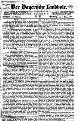 Der Bayerische Landbote Sonntag 8. Februar 1874