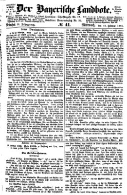 Der Bayerische Landbote Mittwoch 18. Februar 1874