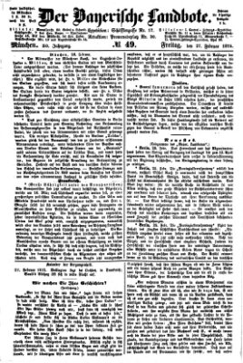 Der Bayerische Landbote Freitag 27. Februar 1874