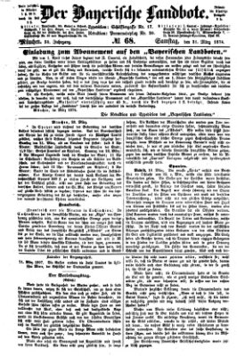 Der Bayerische Landbote Samstag 21. März 1874