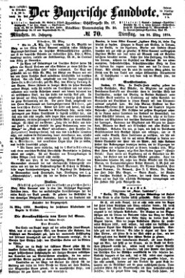 Der Bayerische Landbote Dienstag 24. März 1874