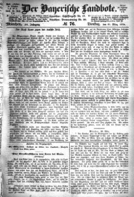 Der Bayerische Landbote Dienstag 31. März 1874