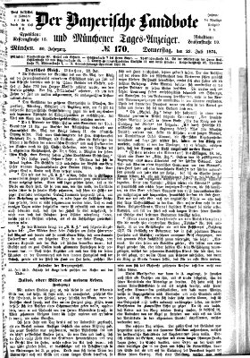 Der Bayerische Landbote Donnerstag 23. Juli 1874