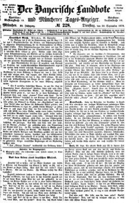 Der Bayerische Landbote Dienstag 29. September 1874