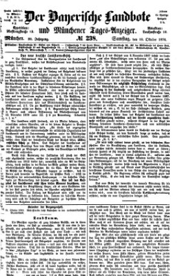 Der Bayerische Landbote Samstag 10. Oktober 1874