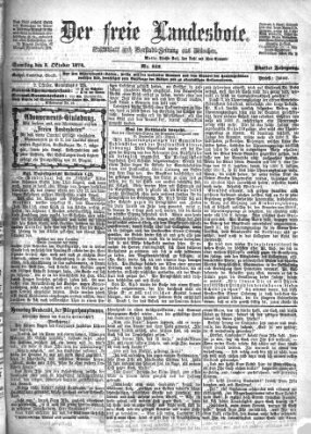 Der freie Landesbote Samstag 3. Oktober 1874