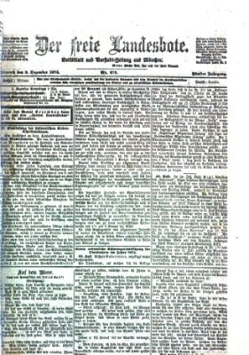 Der freie Landesbote Mittwoch 2. Dezember 1874