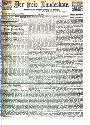 Der freie Landesbote Mittwoch 16. Dezember 1874