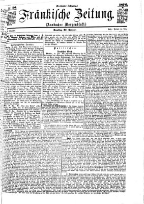 Fränkische Zeitung (Ansbacher Morgenblatt) Samstag 31. Januar 1874