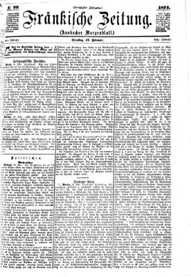 Fränkische Zeitung (Ansbacher Morgenblatt) Dienstag 17. Februar 1874