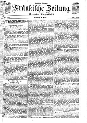 Fränkische Zeitung (Ansbacher Morgenblatt) Mittwoch 4. März 1874