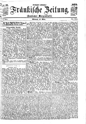 Fränkische Zeitung (Ansbacher Morgenblatt) Mittwoch 11. März 1874