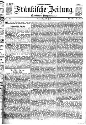 Fränkische Zeitung (Ansbacher Morgenblatt) Donnerstag 16. Juli 1874