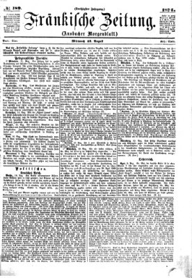 Fränkische Zeitung (Ansbacher Morgenblatt) Mittwoch 12. August 1874