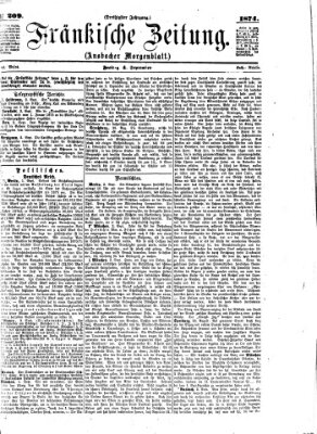 Fränkische Zeitung (Ansbacher Morgenblatt) Freitag 4. September 1874
