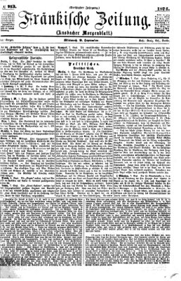 Fränkische Zeitung (Ansbacher Morgenblatt) Mittwoch 9. September 1874