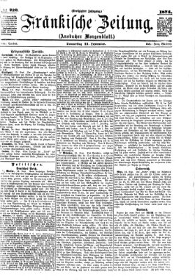 Fränkische Zeitung (Ansbacher Morgenblatt) Donnerstag 17. September 1874