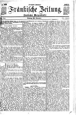 Fränkische Zeitung (Ansbacher Morgenblatt) Sonntag 29. November 1874