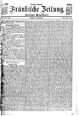 Fränkische Zeitung (Ansbacher Morgenblatt) Dienstag 8. Dezember 1874