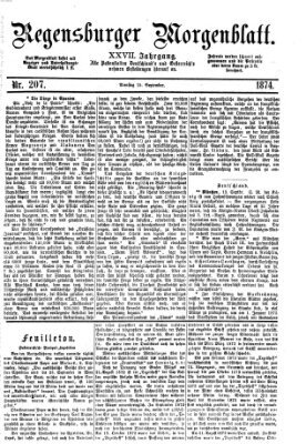 Regensburger Morgenblatt Dienstag 15. September 1874