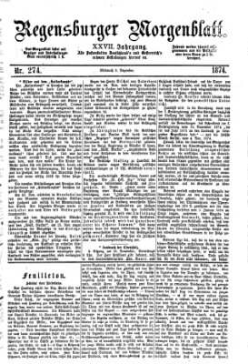 Regensburger Morgenblatt Mittwoch 2. Dezember 1874