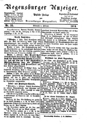 Regensburger Anzeiger Mittwoch 4. Februar 1874