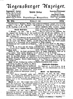 Regensburger Anzeiger Montag 27. Juli 1874